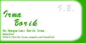 irma borik business card